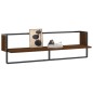 vidaXL Estante de pared con barra marrón roble 100x25x30 cm vidaXL Estante de pared con barra marrón roble 100x25x30 cm