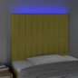 vidaXL Cabecero con luces LED tela verde 100x5x118/128 cm vidaXL Cabecero con luces LED tela verde 100x5x118/128 cm