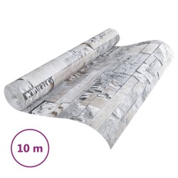 vidaXL Papel pintado de pared 3D aspecto piedra gris y marrón