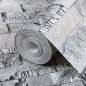 vidaXL Papel pintado de pared 3D aspecto piedra gris y marrón