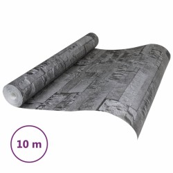 vidaXL Papel pintado de pared 3D aspecto piedra negro