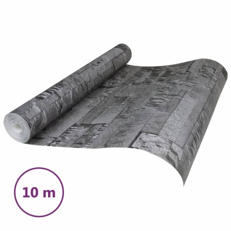 vidaXL Papel pintado de pared 3D aspecto piedra negro