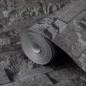 vidaXL Papel pintado de pared 3D aspecto piedra negro