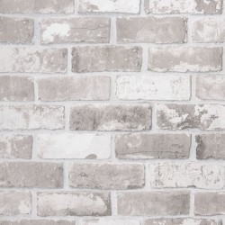 vidaXL Papel pintado de pared 3D estampado de ladrillo gris