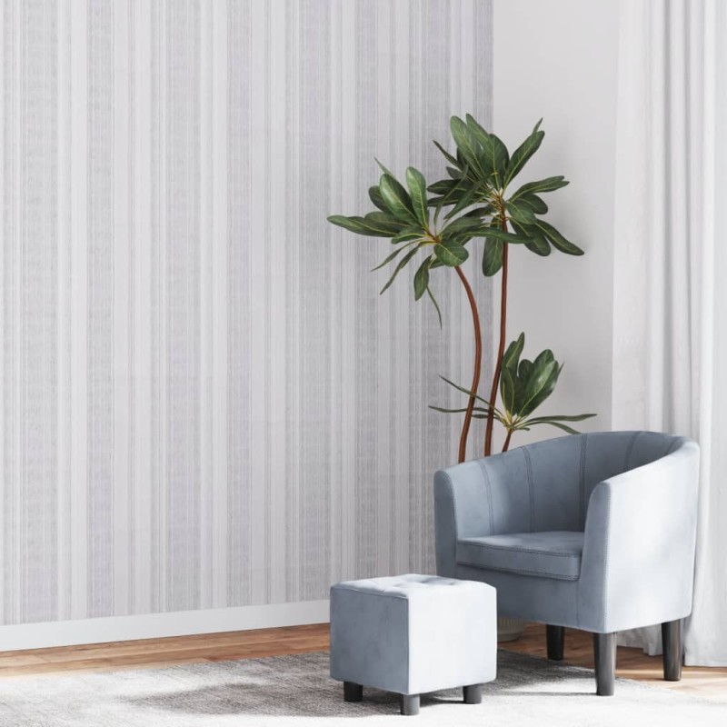 vidaXL Papel pintado de pared 3D estampado de rayas gris vidaXL Papel pintado de pared 3D estampado de rayas gris