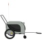vidaXL Remolque de bicicleta mascotas hierro tela Oxford gris negro