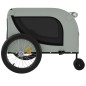 vidaXL Remolque de bicicleta mascotas hierro tela Oxford gris negro
