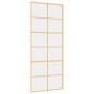 vidaXL Puerta corredera dorada de vidrio ESG transparente y aluminio vidaXL Puerta corredera dorada de vidrio ESG transparente y aluminio