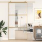vidaXL Puerta corredera dorada de vidrio ESG transparente y aluminio vidaXL Puerta corredera dorada de vidrio ESG transparente y aluminio