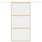 vidaXL Puerta corredera dorada de vidrio ESG transparente y aluminio vidaXL Puerta corredera dorada de vidrio ESG transparente y aluminio