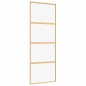vidaXL Puerta corredera dorada de vidrio ESG transparente y aluminio vidaXL Puerta corredera dorada de vidrio ESG transparente y aluminio