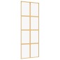 vidaXL Puerta corredera dorada de vidrio ESG transparente y aluminio
