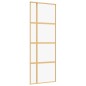 vidaXL Puerta corredera dorada de vidrio ESG transparente y aluminio vidaXL Puerta corredera dorada de vidrio ESG transparente y aluminio