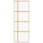 vidaXL Puerta corredera dorada de vidrio ESG transparente y aluminio vidaXL Puerta corredera dorada de vidrio ESG transparente y aluminio
