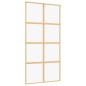 vidaXL Puerta corredera dorada de vidrio ESG transparente y aluminio vidaXL Puerta corredera dorada de vidrio ESG transparente y aluminio