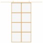 vidaXL Puerta corredera dorada de vidrio ESG transparente y aluminio vidaXL Puerta corredera dorada de vidrio ESG transparente y aluminio