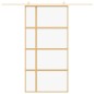 vidaXL Puerta corredera dorada de vidrio ESG transparente y aluminio vidaXL Puerta corredera dorada de vidrio ESG transparente y aluminio