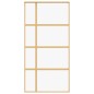 vidaXL Puerta corredera dorada de vidrio ESG transparente y aluminio vidaXL Puerta corredera dorada de vidrio ESG transparente y aluminio