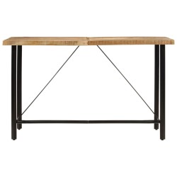 vidaXL Mesa alta de hierro y madera maciza de mango 180x70x107 cm