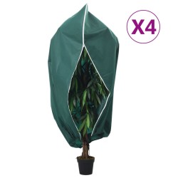 vidaXL Cubiertas para plantas con cremallera 4 uds 70 g/m² 1x1,55 m