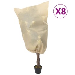 vidaXL Cubiertas para plantas con cordón 8 uds 70 g/m² 0,8x0,8 m
