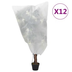 vidaXL Cubiertas para plantas con cordón 12 uds 70 g/m² 0,8x1 m