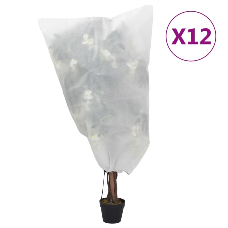 vidaXL Cubiertas para plantas con cordón 12 uds 70 g/m² 0,8x1 m vidaXL Cubiertas para plantas con cordón 12 uds 70 g/m² 0,8x1 m