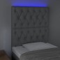 vidaXL Cabecero con luces LED tela gris claro 80x7x118/128 cm vidaXL Cabecero con luces LED tela gris claro 80x7x118/128 cm