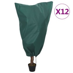 vidaXL Cubiertas para plantas con cordón 12 uds 70 g/m² 0,8x1,2 m