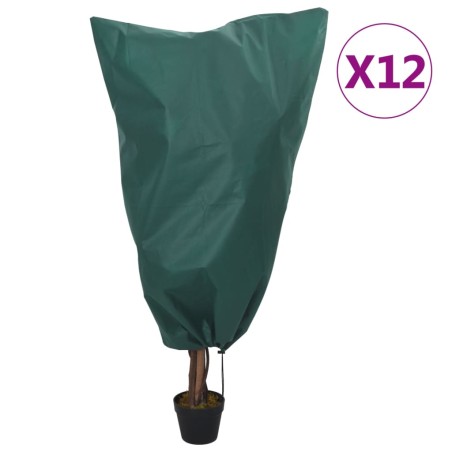 vidaXL Cubiertas para plantas con cordón 12 uds 70 g/m² 0,8x1,2 m