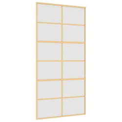 vidaXL Puerta corredera dorada de vidrio ESG esmerilado y aluminio