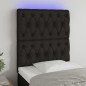 vidaXL Cabecero con luces LED tela negro 80x7x118/128 cm vidaXL Cabecero con luces LED tela negro 80x7x118/128 cm