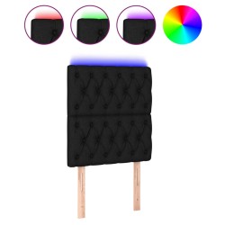 vidaXL Cabecero con luces LED tela negro 80x7x118/128 cm