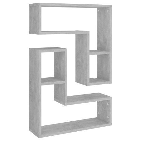 vidaXL Estantes de pared 2 uds contrachapado gris hormigón 50x15x50 cm