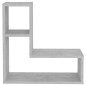 vidaXL Estantes de pared 2 uds contrachapado gris hormigón 50x15x50 cm