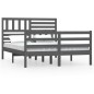 vidaXL Estructura de cama de madera maciza gris 160x200 cm