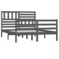 vidaXL Estructura de cama de madera maciza gris 160x200 cm