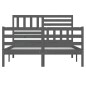 vidaXL Estructura de cama de madera maciza gris 160x200 cm