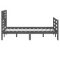 vidaXL Estructura de cama de madera maciza gris 160x200 cm
