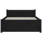 vidaXL Estructura de cama individual madera maciza negra 75x190 cm vidaXL Estructura de cama individual madera maciza negra 75x190 cm