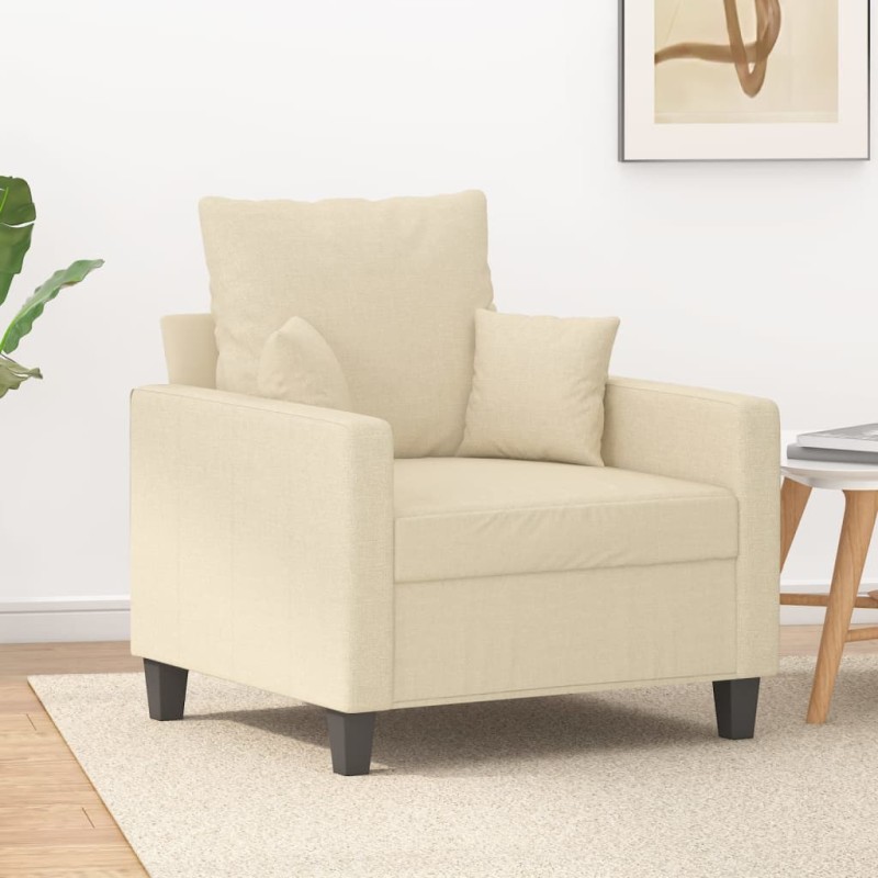 vidaXL Sillón de tela color crema 60 cm vidaXL Sillón de tela color crema 60 cm