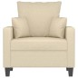 vidaXL Sillón de tela color crema 60 cm vidaXL Sillón de tela color crema 60 cm
