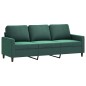 vidaXL Sofá de 3 plazas terciopelo verde oscuro 180 cm vidaXL Sofá de 3 plazas terciopelo verde oscuro 180 cm