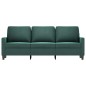 vidaXL Sofá de 3 plazas terciopelo verde oscuro 180 cm vidaXL Sofá de 3 plazas terciopelo verde oscuro 180 cm