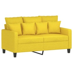 vidaXL Sofá de 2 plazas de tela amarillo claro 120 cm