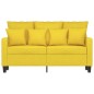 vidaXL Sofá de 2 plazas de tela amarillo claro 120 cm vidaXL Sofá de 2 plazas de tela amarillo claro 120 cm