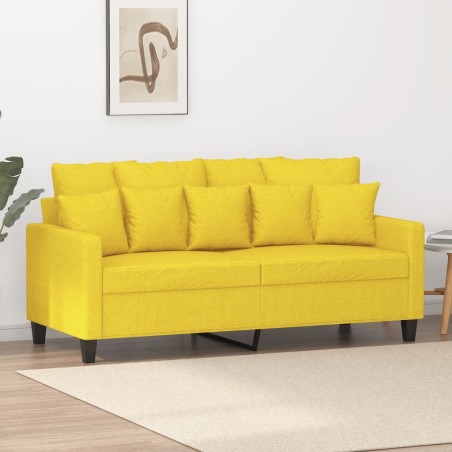vidaXL Sofá de 2 plazas de tela amarillo claro 140 cm