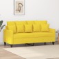 vidaXL Sofá de 2 plazas de tela amarillo claro 140 cm vidaXL Sofá de 2 plazas de tela amarillo claro 140 cm
