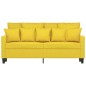 vidaXL Sofá de 2 plazas de tela amarillo claro 140 cm vidaXL Sofá de 2 plazas de tela amarillo claro 140 cm