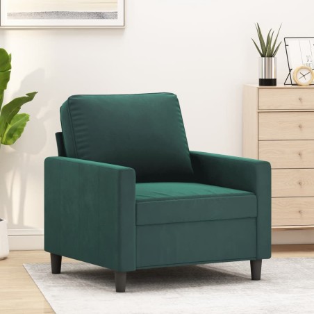 vidaXL Sillón de terciopelo verde oscuro 60 cm